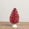 Factory Direct Craft Set of 4 Snow Dusted Red Glittery Bottle Brush Trees. view 1