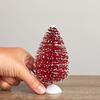Factory Direct Craft Set of 4 Snow Dusted Red Glittery Bottle Brush Trees. view 2