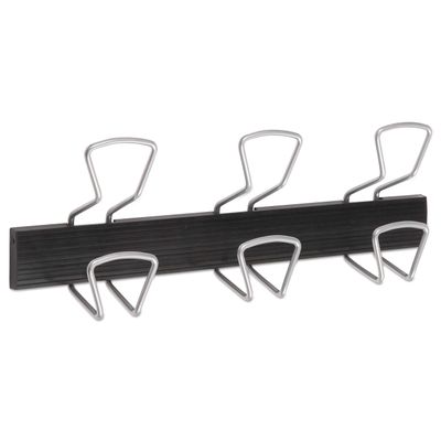 Alba Wall-Mount Coat Hooks, Silver, 22 lb, 18.11 Inch x 2.95 Inch x 6.45 Inch