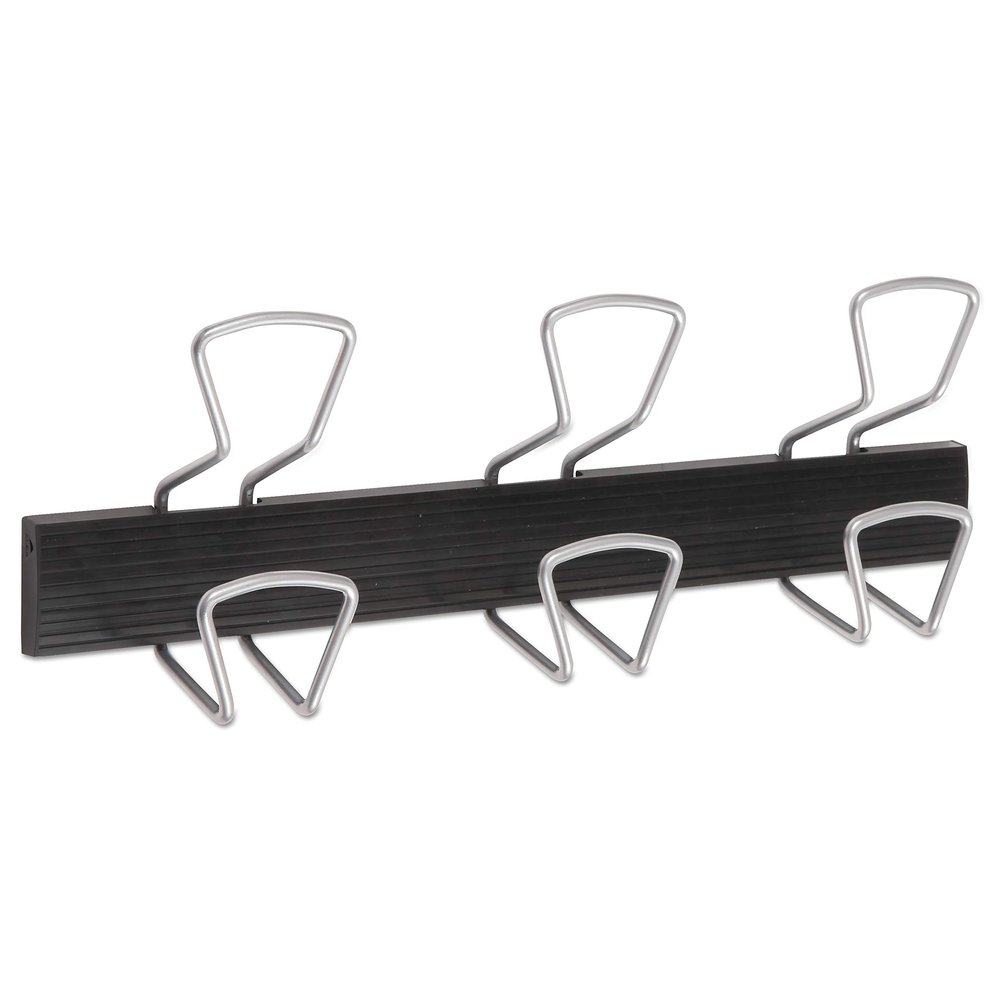 Alba Wall-Mount Coat Hooks, Silver, 22 lb, 18.11 Inch x 2.95 Inch x 6.45 Inch