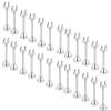 Alpine Industries 3" Harp Style Place Card Holder - Table Card Holder - Tabletop Menu Holder - Table Number Holder -Great for Restaurants, Weddings Banquets - Silver (24 Pack) view 1