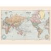 Artery8 Map Stanford 1901 World Mercator Projection Chart Large XL Wall Art Canvas Print view 1