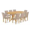 East West Furniture VAAB9-OAK-04 9 Piece Dining Table Set Includes an Oval Dining Room Table with Butterfly Leaf and 8 Light Tan Linen Fabric Parsons Chairs, 40x76 Inch, Oak view 1