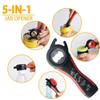 Bottle Opener Set, 5-in-1 and 6-in-1, Can, Soda, and Jar Openers, Twist Off Lid Jar Opener for Seniors and Arthritic Hands (2pcs) (Black Red) view 2