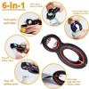 Bottle Opener Set, 5-in-1 and 6-in-1, Can, Soda, and Jar Openers, Twist Off Lid Jar Opener for Seniors and Arthritic Hands (2pcs) (Black Red) view 3