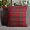 4TH Emotion Set of 2 Christmas Scottish Tartan Plaid Throw Pillow Covers Cushion Case Polyester for Farmhouse Home Decor Red and Green, 18 x 18 Inches view 1