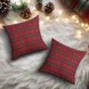 4TH Emotion Set of 2 Christmas Scottish Tartan Plaid Throw Pillow Covers Cushion Case Polyester for Farmhouse Home Decor Red and Green, 18 x 18 Inches view 4