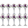 10 Pcs Tabletop Silver Metal Wedding Flower Trumpet Vase, 14 inch Table Decorative Centerpiece Artificial Flower Arrangements for Anniversary Ceremony Party Birthday Event Home Decoration (Silver) view 1