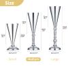 10 Pcs Tabletop Silver Metal Wedding Flower Trumpet Vase, 14 inch Table Decorative Centerpiece Artificial Flower Arrangements for Anniversary Ceremony Party Birthday Event Home Decoration (Silver) view 4