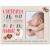 LifeSong Milestones Personalized Baby Birth Arrival Announcement - Newborn Stats Alpaca Nursery Picture Frame Decor for Boys and Girls 8 x 10 Frame Holds 4 x 6 Photo (Ivory) view 1
