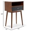 Adore Decor Brookline Side Table Walnut Brown view 3