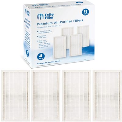 Fette Filter - 4 True HEPA Filters Compatible with 3M Filtrete F1 Replacement Filter for Purifier FAP-C01-F1,FAP-T02-F1, FAP-C01BA-G1, FAP-T02WA-G1, FAP-ST02W FAP-ST02N Compare to Part # FAPF-F1-A F1