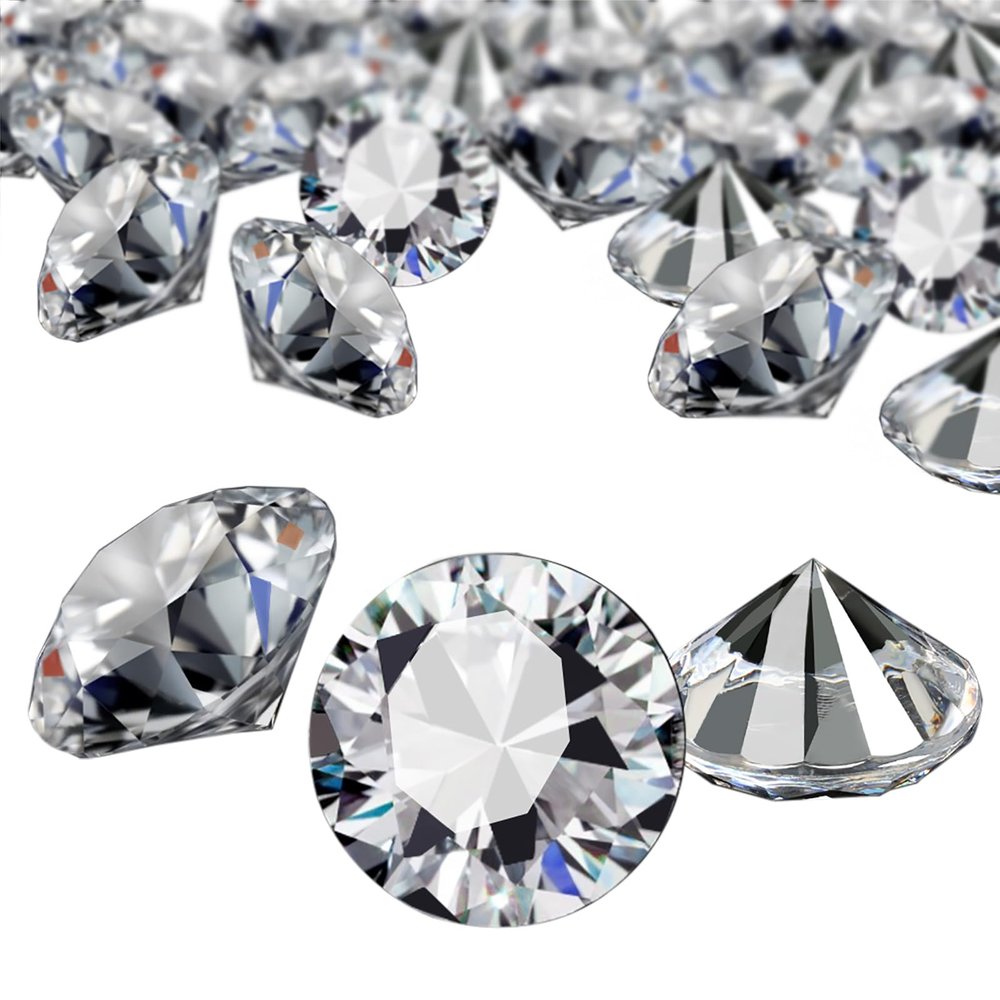 YGDZ Clear Acrylic Diamonds, 30mm Big Clear Crystals Diamond for Wedding Party Decoration Table Scatter Bridal Shower Vase Fillers, 1.5 Pounds