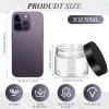 SATINIOR 24 Pieces Empty Clear Plastic Jars with Lids Round Storage Containers Wide-Mouth for Beauty Product Cosmetic Cream Lotion Liquid Butter Craft and Food (Black Lid, 2 oz) view 2