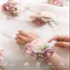 Ling's moment 6pcs Wedding Wrist Corsage Artificial Flowers, Girl/Mother Homecoming Prom Corsages Wristlet Dcor, etc. Dusty Rose Pink view 3