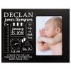 LifeSong Milestones Personalized Baby Birth Arrival Announcement - Newborn Stats Chalkboard Nursery Picture Frame Decor for Boys and Girls 8 x 10 Frame Holds 4 x 6 Photo (Black) view 1