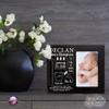 LifeSong Milestones Personalized Baby Birth Arrival Announcement - Newborn Stats Chalkboard Nursery Picture Frame Decor for Boys and Girls 8 x 10 Frame Holds 4 x 6 Photo (Black) view 4