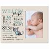 LifeSong Milestones Personalized Baby Birth Arrival Announcement - Newborn Stats Kitten Nursery Picture Frame Decor for Boys and Girls 8 x 10 Frame Holds 4 x 6 Photo (Ivory) view 1