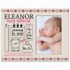 LifeSong Milestones Personalized Baby Birth Arrival Announcement - Newborn Stats Tribal Nursery Picture Frame Decor for Boys and Girls 8 x 10 Frame Holds 4 x 6 Photo (Ivory) view 1
