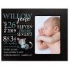 LifeSong Milestones Personalized Baby Birth Arrival Announcement - Newborn Stats Kitten Nursery Picture Frame Decor for Boys and Girls 8 x 10 Frame Holds 4 x 6 Photo (Black) view 1