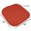 Sweet Home Collection Chair Cushion Memory Foam Pads Honeycomb Pattern Slip Non Skid Rubber Back Rounded Square 16" x 16" Seat Cover, 4 Pack, Rust view 4