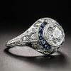 Bansriracha 925 Silver Sapphire Gemstone Round White Zircon Wedding Engagement Rings for Women Fine Jewelry Ring Gifts (Gem Color: Blue, 9) view 2