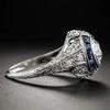Bansriracha 925 Silver Sapphire Gemstone Round White Zircon Wedding Engagement Rings for Women Fine Jewelry Ring Gifts (Gem Color: Blue, 9) view 3