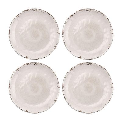 Supreme Housewares 4-Piece 6 Inch Melamine Dessert Plates Appetizer Dinner Plates Small Serving Plates Party Plates Round Plate for Dessert Snack Fruit Side Dishes (Crackle Cream)