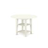 East West Furniture SUDR5-LWH-07 5 Piece Dining Set Includes a Round Dining Room Table with Dropleaf & Shelves and 4 Gray Linen Fabric Upholstered Parson Chairs, 42x42 Inch, Linen White view 3