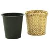 vidaXL Bathroom Set - 4 Piece Set with Laundry Basket, Rectangular Storage Baskets, and Trash Bin - Made of Durable Water Hyacinth and Iron Frame - Natural and Cream Liner view 4