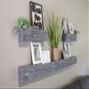 Gray Floating Shelves Mantel with Small Shelf Set view 2