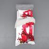 Ambesonne Christmas Duvet Cover Set, New Year Box with Berries Pine Cones Baubles End of The Year Theme, 3 Piece Bedding Set with Sham and Fitted Sheet, Twin XL Size, Dark Coral and White view 1