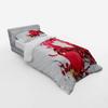 Ambesonne Christmas Duvet Cover Set, New Year Box with Berries Pine Cones Baubles End of The Year Theme, 3 Piece Bedding Set with Sham and Fitted Sheet, Twin XL Size, Dark Coral and White view 2