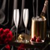Barski Glass Toasting Flute, Champagne, Flutes, Set of 6 Crystal Glasses, Wedding Toasting Flutes, Silver Decorated, 11 oz Made in Europe view 4