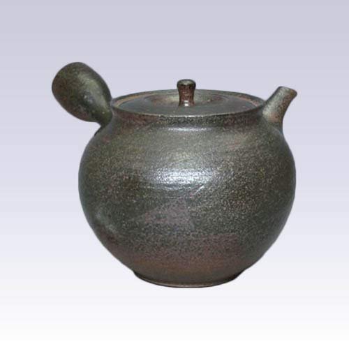 Tokyo Matcha Selection - Tokoname Kyusu teapot - HOKUJO - Ebony - 340cc/ml - Detailed Steel net with Wooden Box [Standard Ship by EMS: with Tracking Number & Insurance]