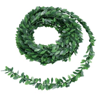 LIOOBO Yards Green Vines Garland Artificial Garland Foliage Green Leaves Fake Vine Leaf Hanging Plants for Wedding Party Headband Headbands
