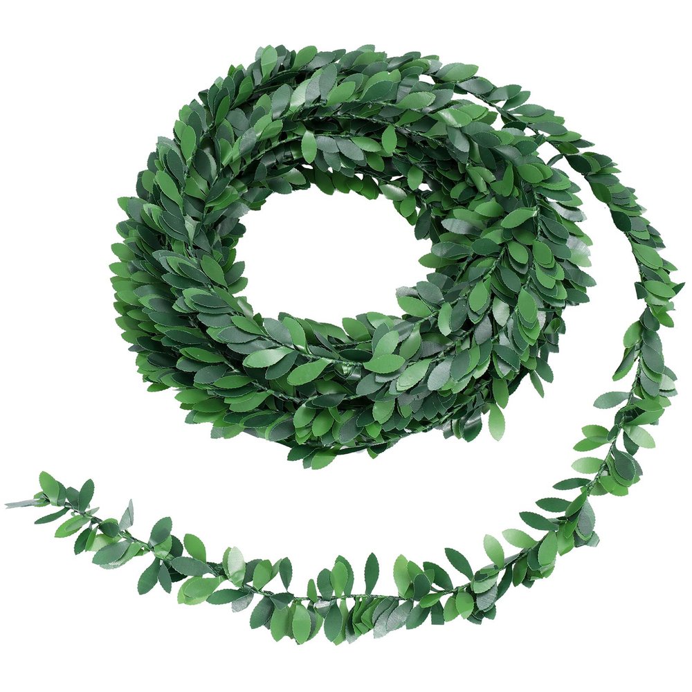 LIOOBO Yards Green Vines Garland Artificial Garland Foliage Green Leaves Fake Vine Leaf Hanging Plants for Wedding Party Headband Headbands