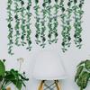 LIOOBO Yards Green Vines Garland Artificial Garland Foliage Green Leaves Fake Vine Leaf Hanging Plants for Wedding Party Headband Headbands view 3