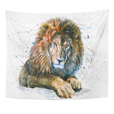 Suklly Suklly Male Lion Tapestry Bright Color Colour Tapestry 60 X 80 Inches for Home Dorm Picnic Mat Beach Towel