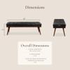 Poly & BARK 55" Tufted Leather Bed Bench for Bedroom End of Bed - Living Room Entry Way Bench - Pure Italian Leather Upholstery with a Solid Wood Frame - Ottoman Bench with Wooden Legs - Onyx Black view 3