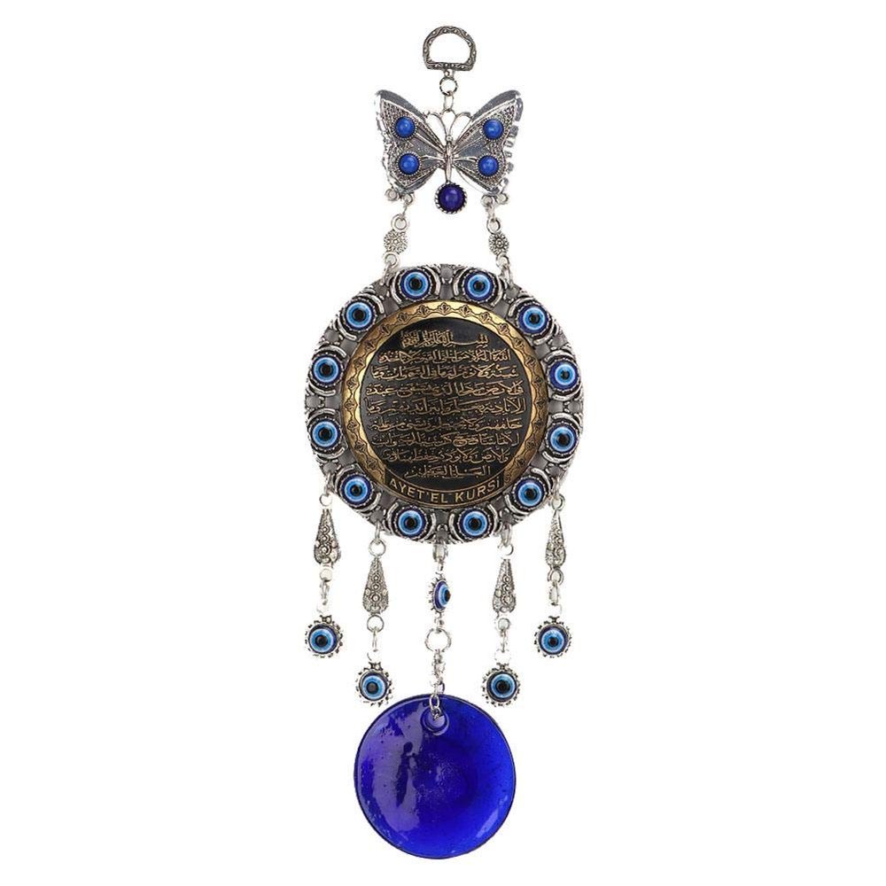 Blue Evil Eye, Turkish Blue Beads Amulet Delicate Blue Glass Ornament Home Protection Wall Hanging Decor for Lucky