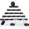 SATINIOR 24 Pieces Empty Clear Plastic Jars with Lids Round Storage Containers Wide-Mouth for Beauty Product Cosmetic Cream Lotion Liquid Butter Craft and Food (Black Lid, 4 oz) view 1