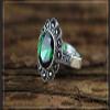 Bansriracha Green Stone Zircon Vintage Flower Design Real 925 Sterling Silver Jewelry Engagement Wedding Rings for Women (7) view 1