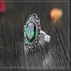 Bansriracha Green Stone Zircon Vintage Flower Design Real 925 Sterling Silver Jewelry Engagement Wedding Rings for Women (7) view 3