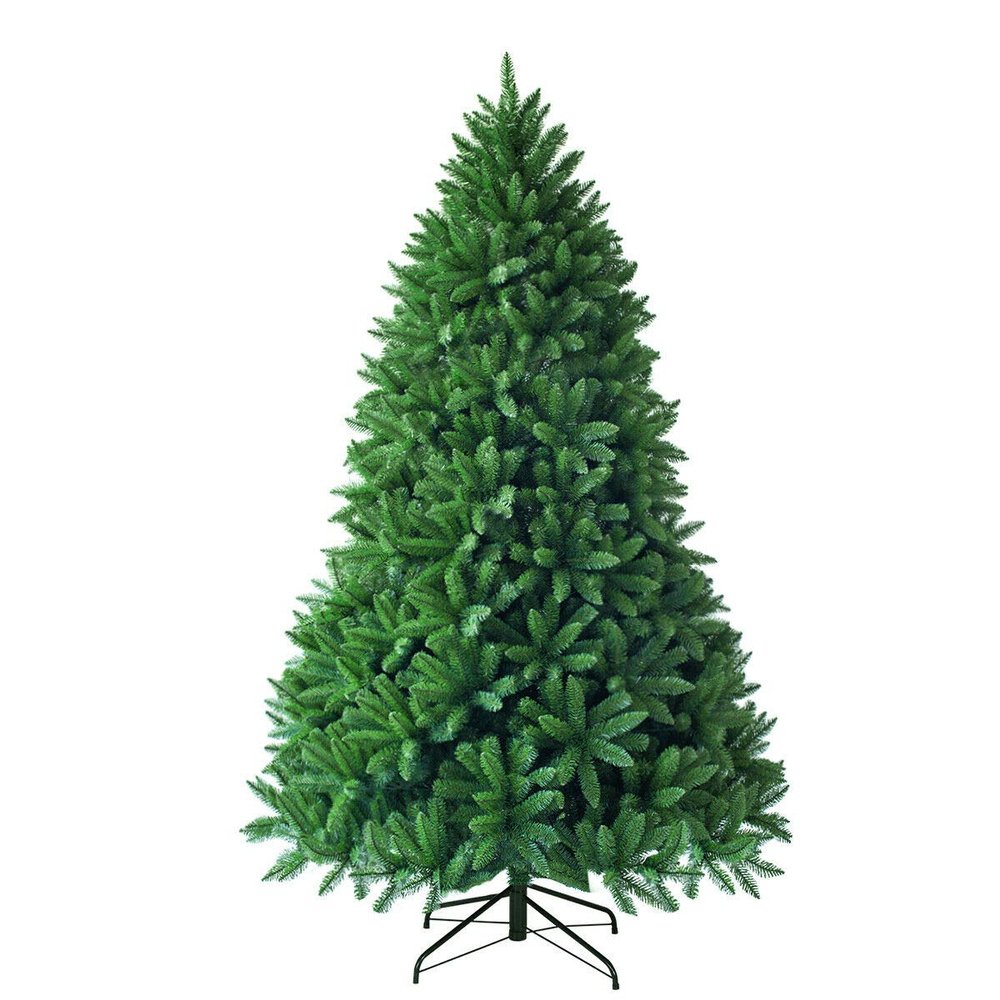 Goplus 6ft Unlit Artificial Christmas Tree, Premium Hinged Fir Tree, Easy Assembly with Metal Stand, Xmas Dcor for Indoor and Outdoor