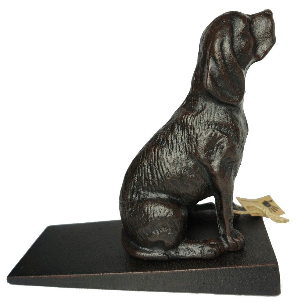 Lulu Decor Cast Iron Heavy Duty 6 lbs 8 oz Dog Door Stopper with Base, Measures 7" H, 3.5" W and 8.25" L, Cute, Good Looking Dog
