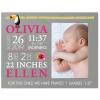LifeSong Milestones Personalized Baby Birth Arrival Announcement - Newborn Stats Tropical Nursery Picture Frame Decor for Boys and Girls 8 x 10 Frame Holds 4 x 6 Photo (Grey) view 1