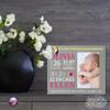 LifeSong Milestones Personalized Baby Birth Arrival Announcement - Newborn Stats Tropical Nursery Picture Frame Decor for Boys and Girls 8 x 10 Frame Holds 4 x 6 Photo (Grey) view 4