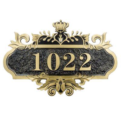 Personalized Cast Address Plaque Custom House Number Sign Door Room Wall Mounted Acrylic Plate for Home Office Hotel Apartment Yard Or Mailbox (1-6 Character) - 9.1x5.9 inch