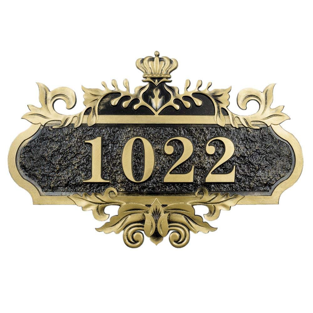 Personalized Cast Address Plaque Custom House Number Sign Door Room Wall Mounted Acrylic Plate for Home Office Hotel Apartment Yard Or Mailbox (1-6 Character) - 9.1x5.9 inch